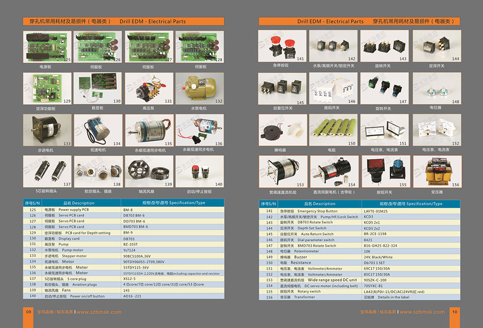 PCB Cards and other Electrical Parts for Drill EDM Machines